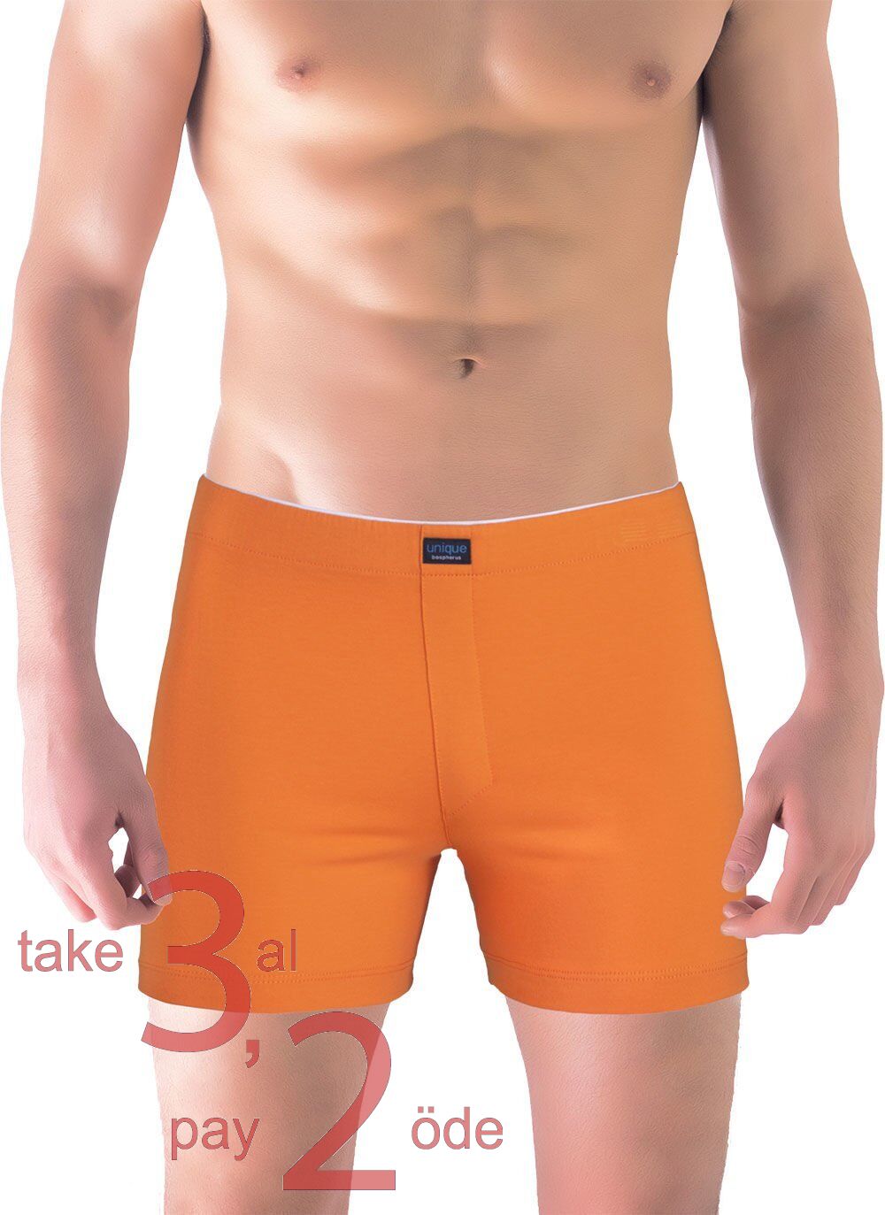 Unique Bosphorus Classic Erkek Boxer Neon Turuncu