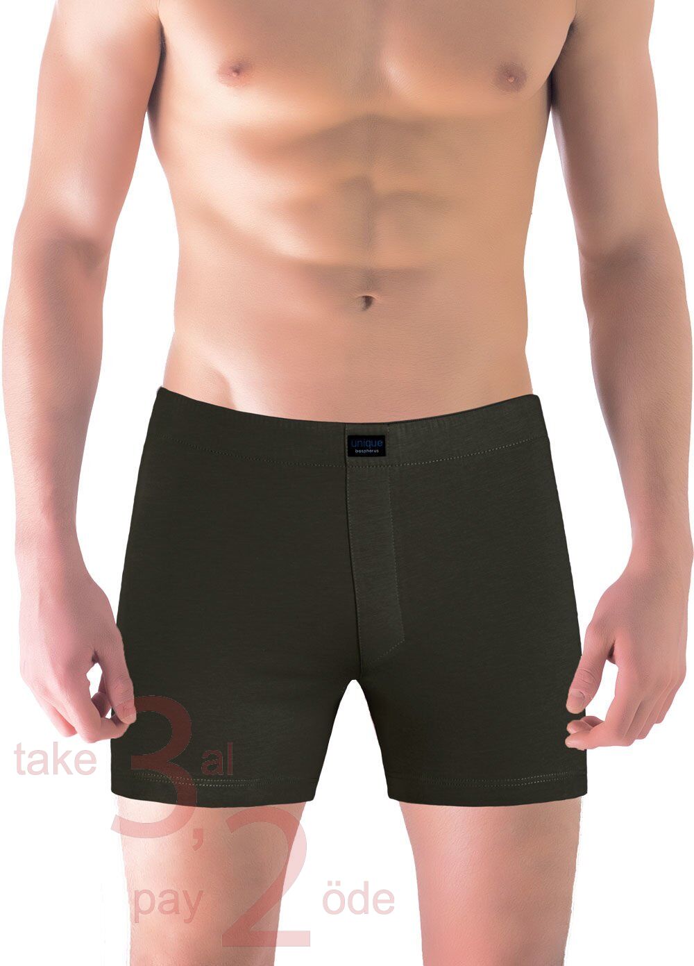 Classic Haki Renk Erkek Boxer