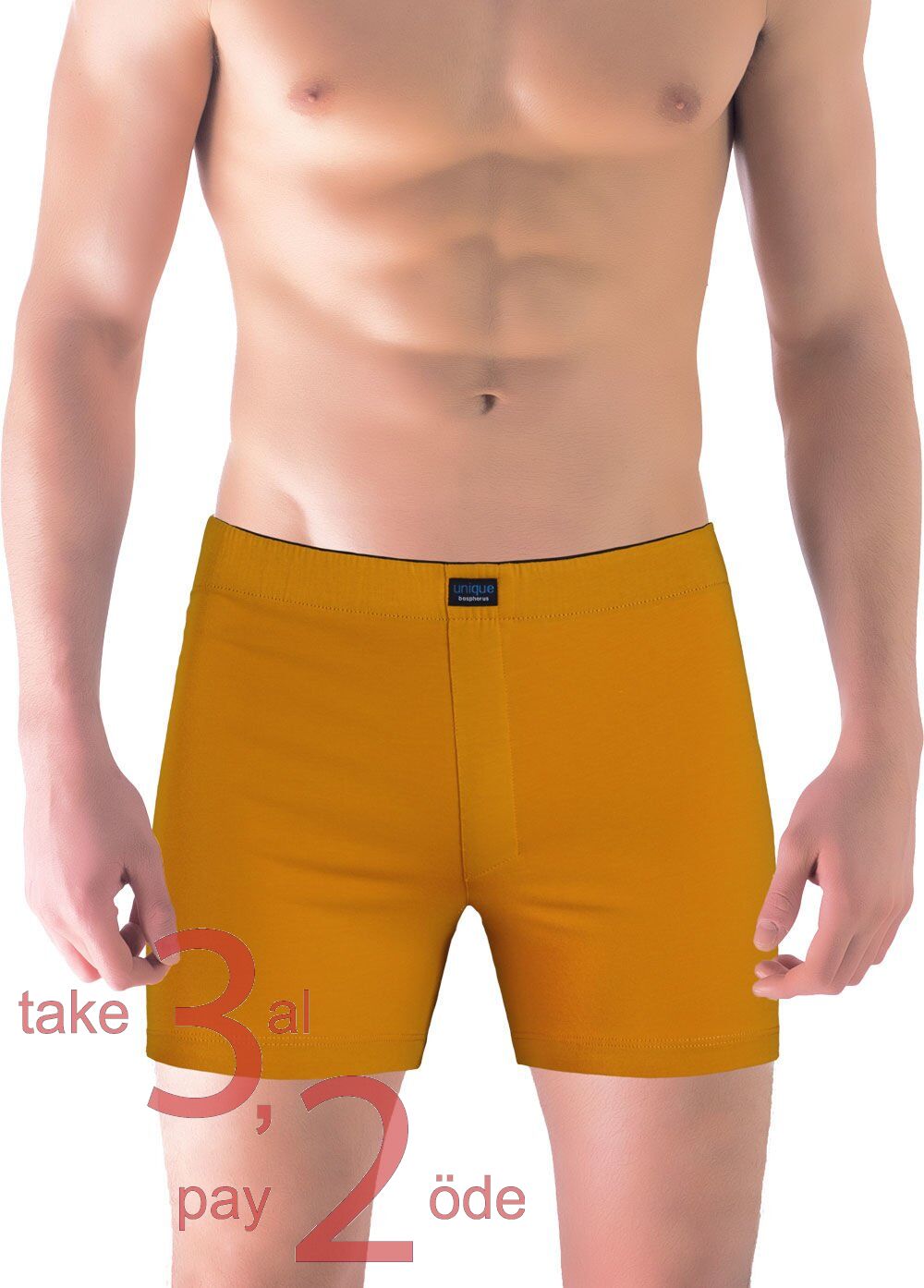 Unique Bosphorus Classic Erkek Boxer Hardal