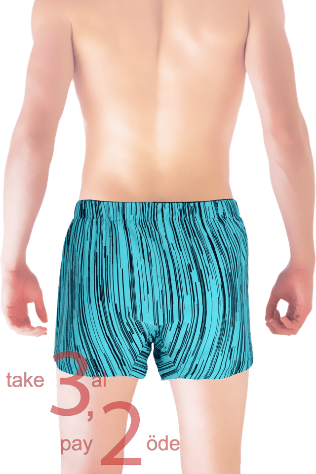 Unique Bosphorus %100 Pamuk Erkek Boxer Turkuaz