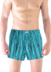 Turkuaz Şerit %100 Pamuk Erkek Boxer