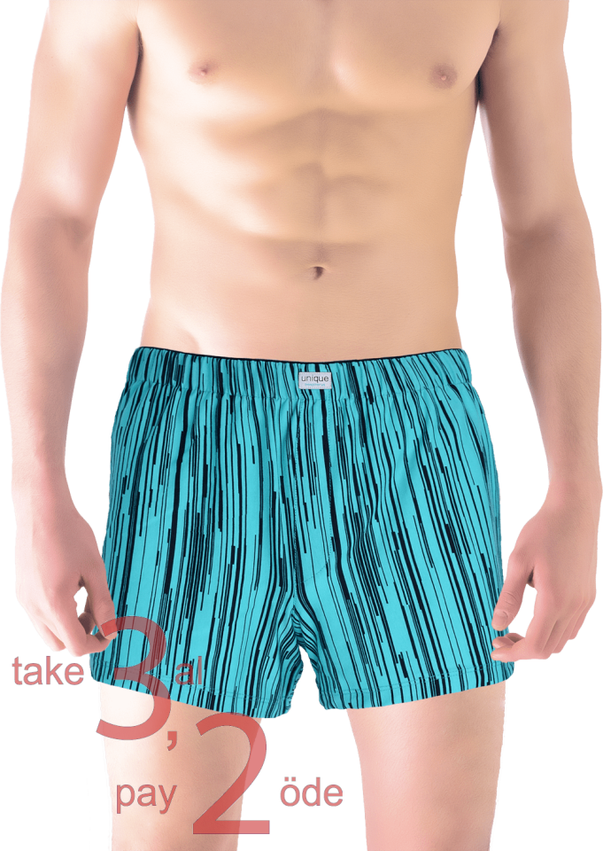Unique Bosphorus %100 Pamuk Erkek Boxer Turkuaz