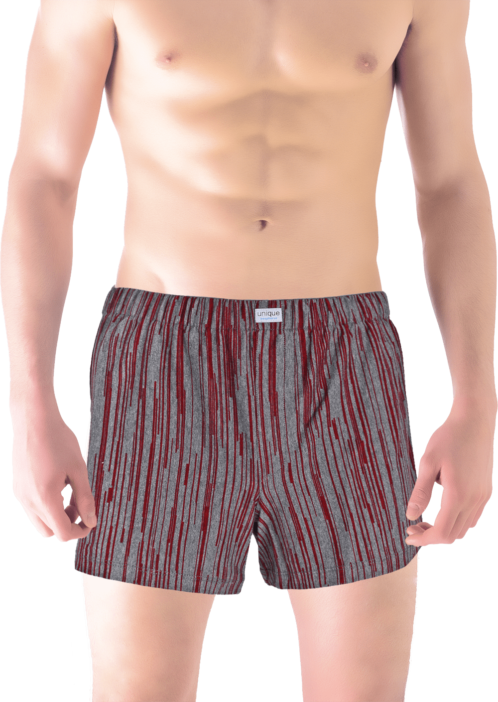 Bordo Gri %100 Pamuk Erkek Boxer