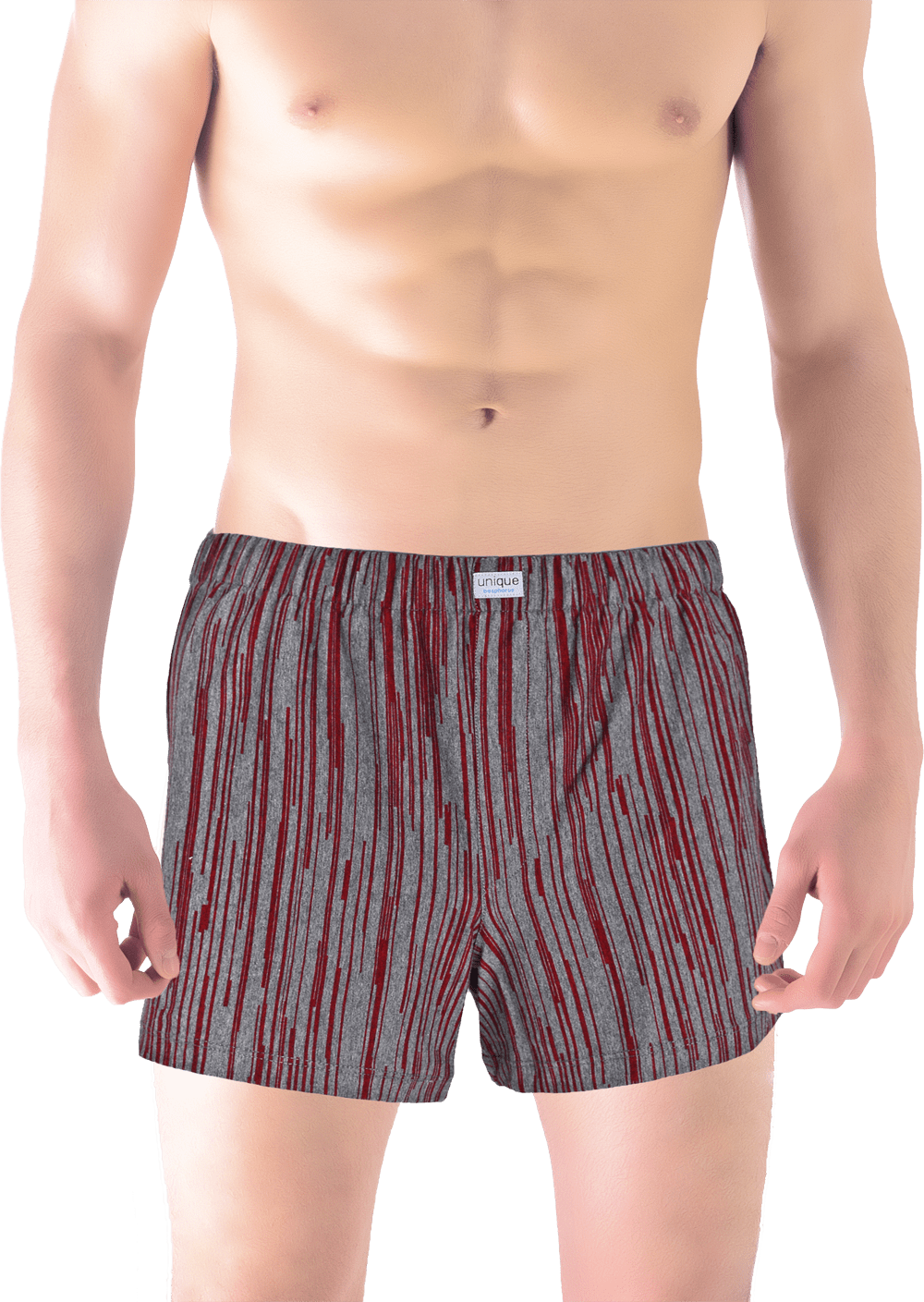 Unique Bosphorus %100 Pamuk Erkek Boxer Bordo Gri