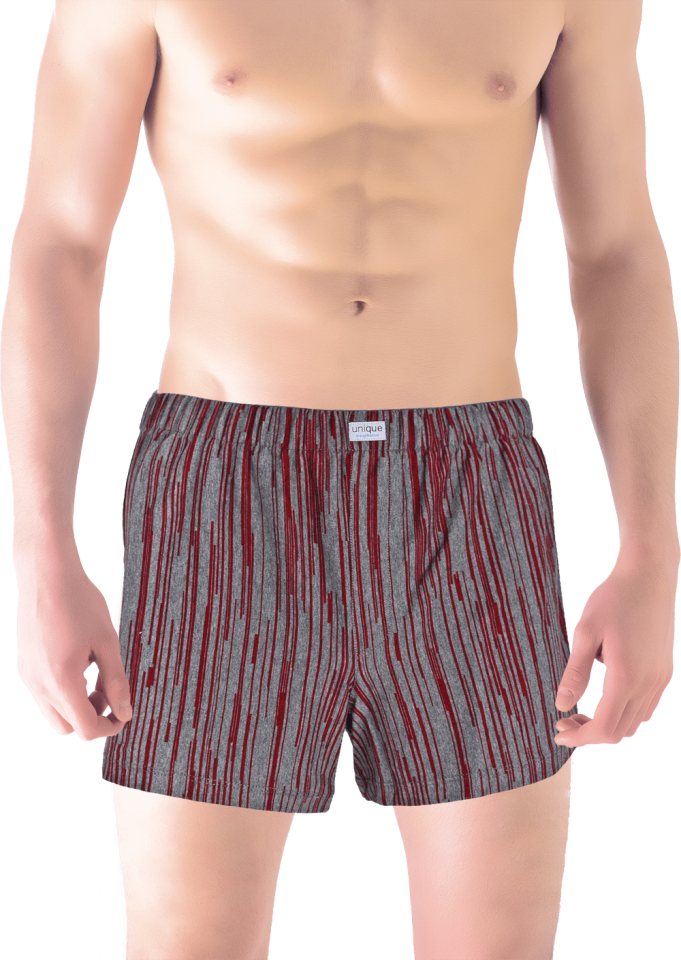 Unique Bosphorus %100 Pamuk Erkek Boxer Bordo Gri