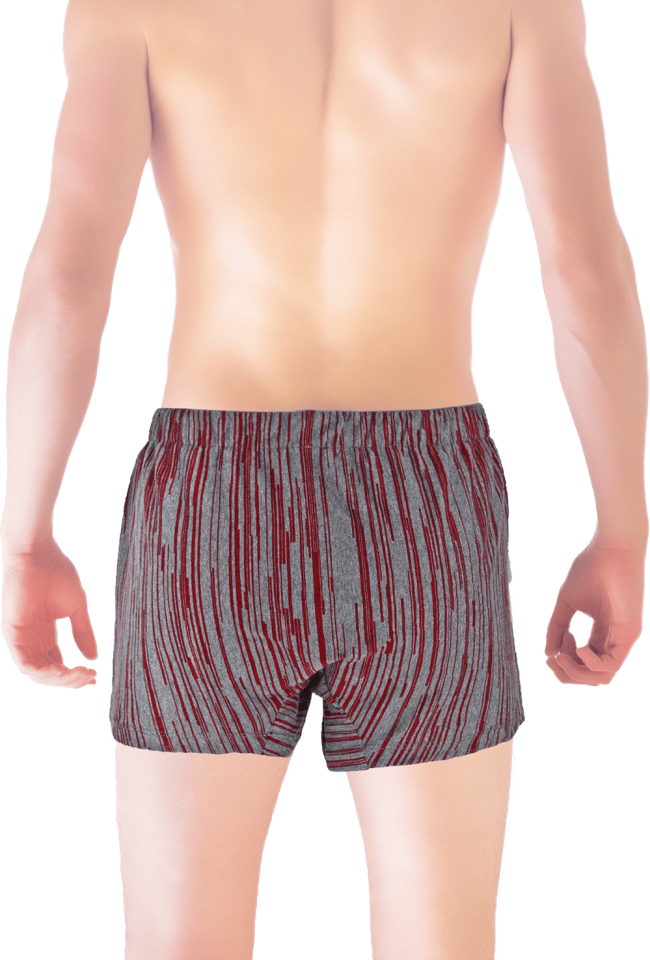 Unique Bosphorus %100 Pamuk Erkek Boxer Bordo Gri