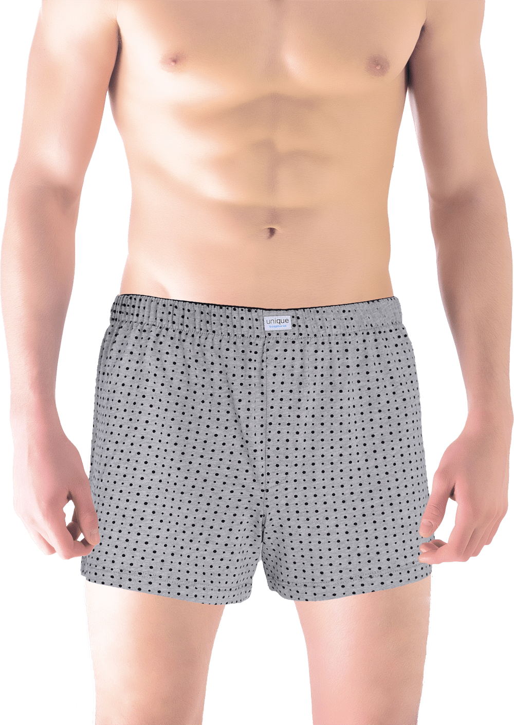 Gri Puantiye %100 Pamuk Erkek Boxer