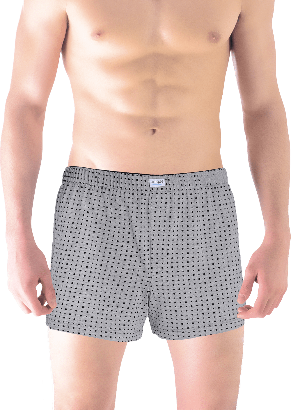 Unique Bosphorus %100 Pamuk Erkek Boxer Gri Puantiye