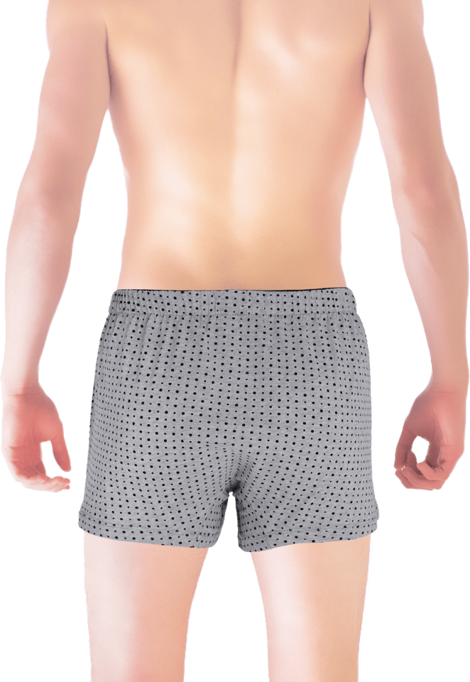 Unique Bosphorus %100 Pamuk Erkek Boxer Gri Puantiye