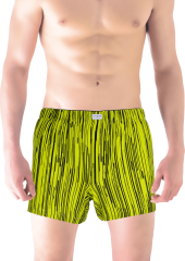 Siyah Şeritli Limon %100 Pamuk Erkek Boxer