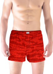 Kırmızı Kamuflaj Desen %100 Pamuk Erkek Boxer