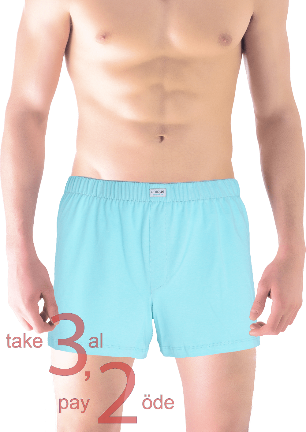 Unique Bosphorus %100 Pamuk Erkek Boxer Mint Rengi