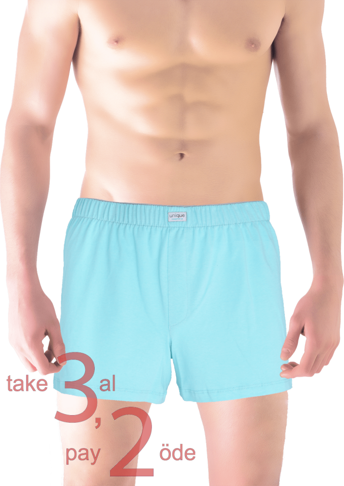 Unique Bosphorus %100 Pamuk Erkek Boxer Mint Rengi