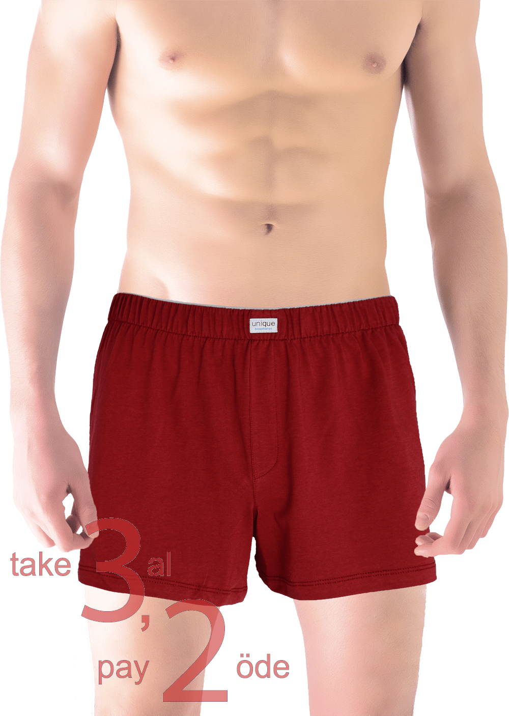 Unique Bosphorus %100 Pamuk Erkek Boxer Bordo