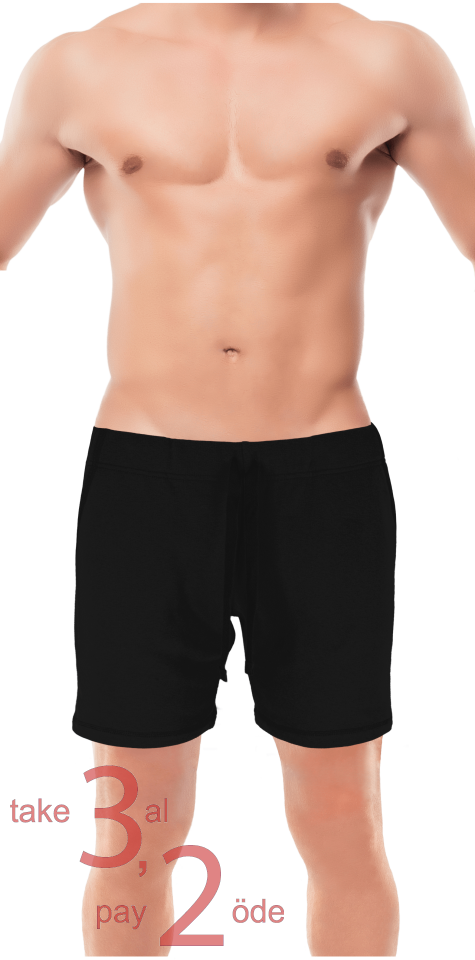 Unique Bosphorus Ribana Erkek Kısa Şort Siyah