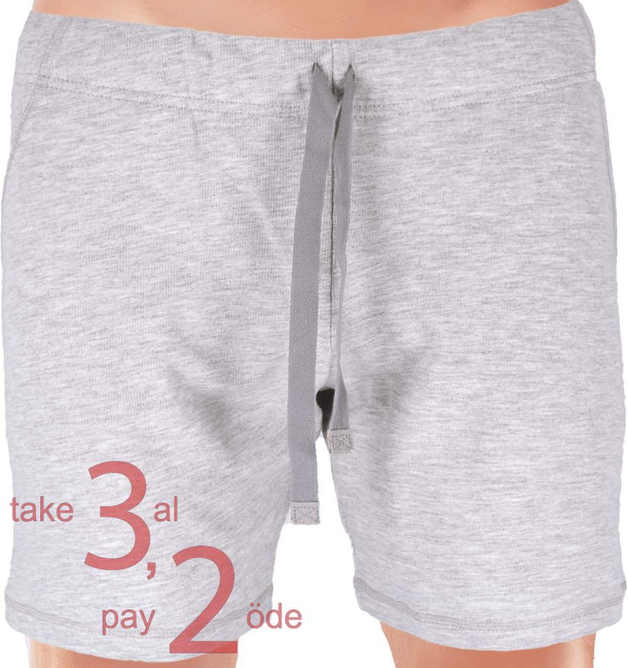 Unique Bosphorus Ribana Erkek Kısa Şort Açık Gri Kırçıllı