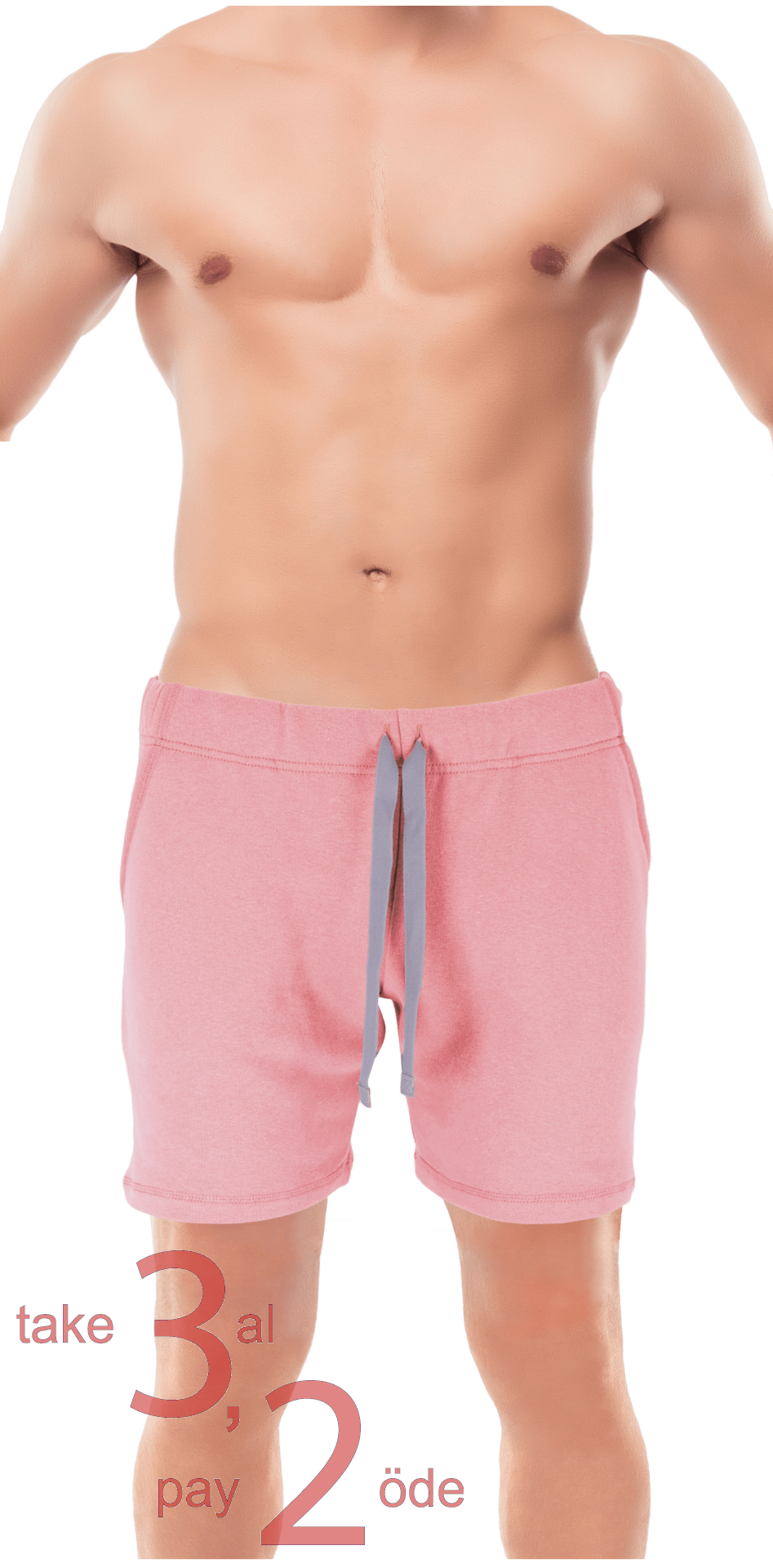 Unique Bosphorus Ribana Erkek Kısa Şort Pembe