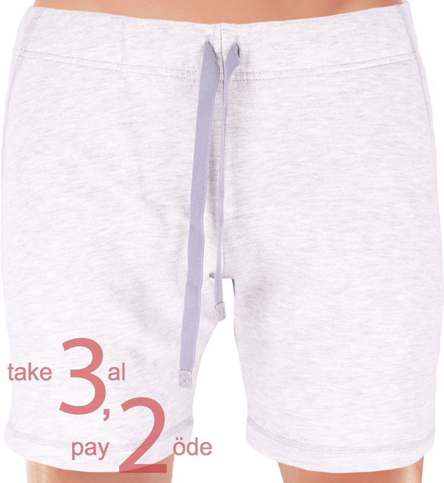 Unique Bosphorus Ribana Erkek Kısa Şort Açık Gri Kırçıllı