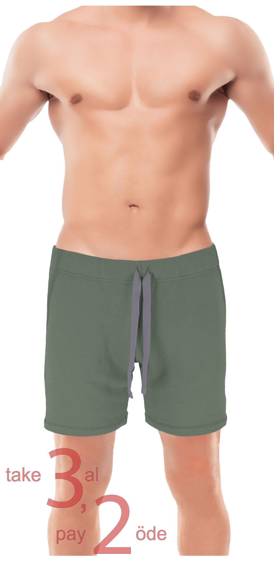 Unique Bosphorus Ribana Erkek Kısa Şort Açık Haki