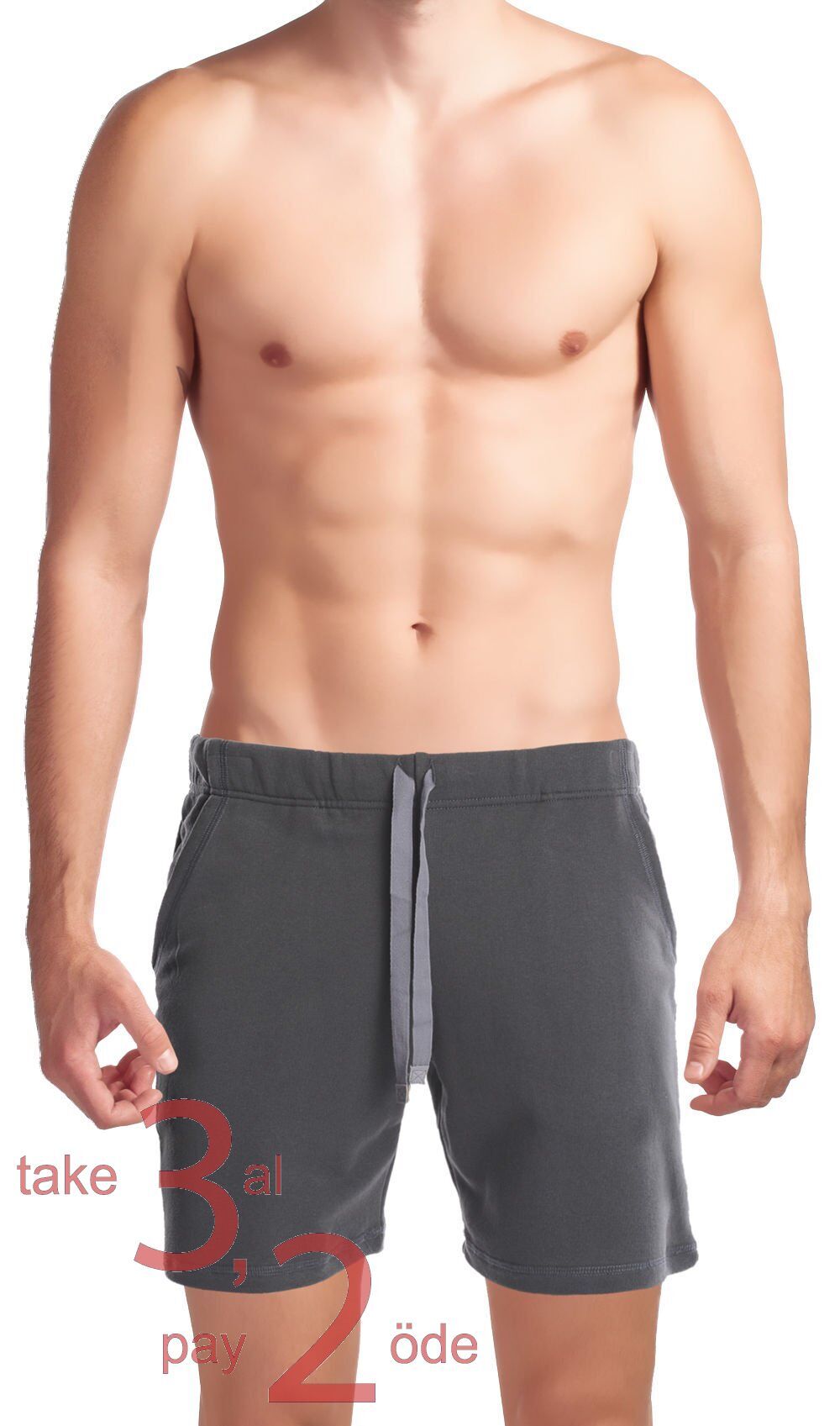 Unique Bosphorus Ribana Erkek Şort Açık Antrasit