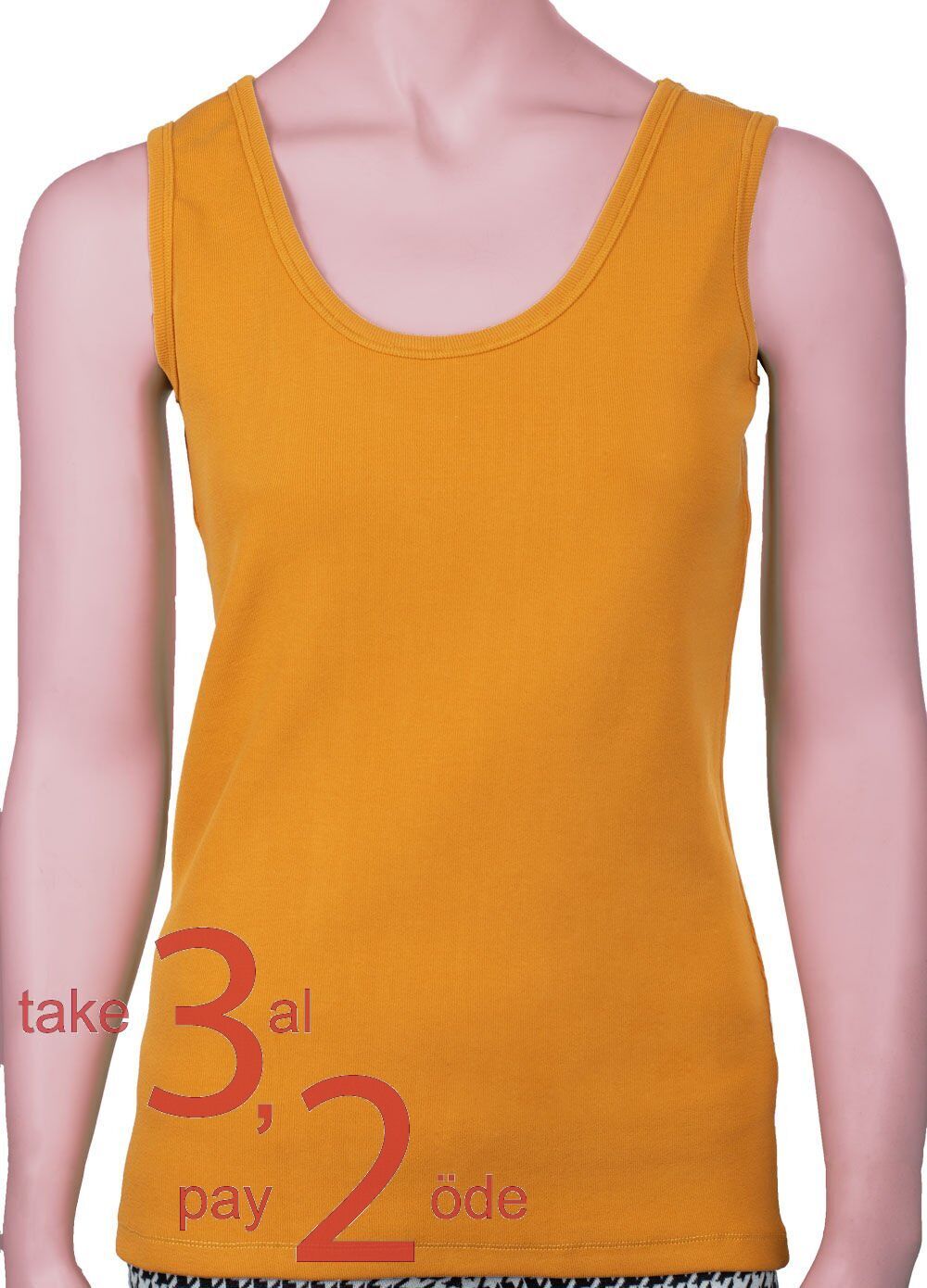 Açık Turuncu Renk Kadın Ribana Atlet