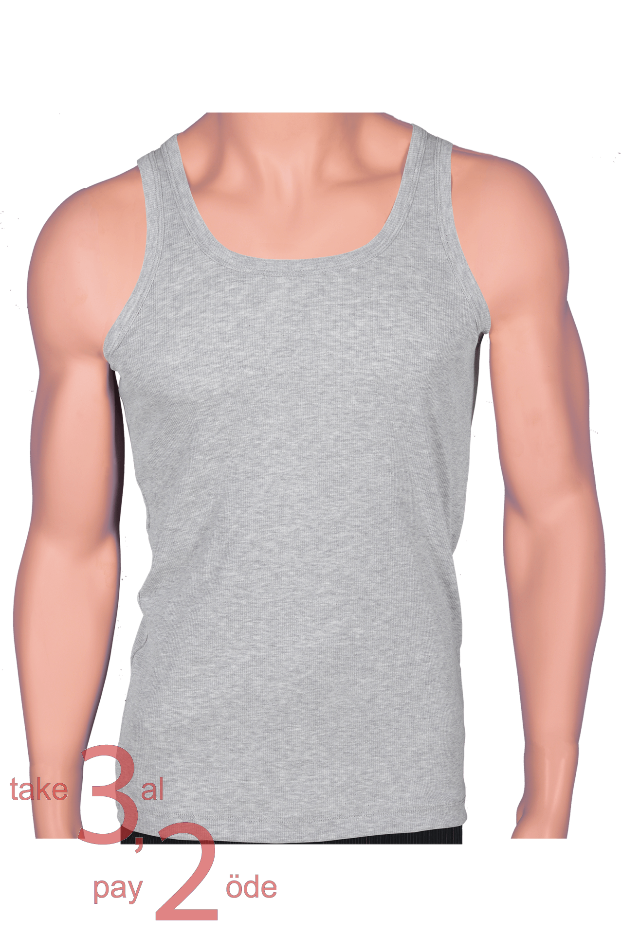 Unique Bosphorus Ribana Erkek Atlet Açık Gri