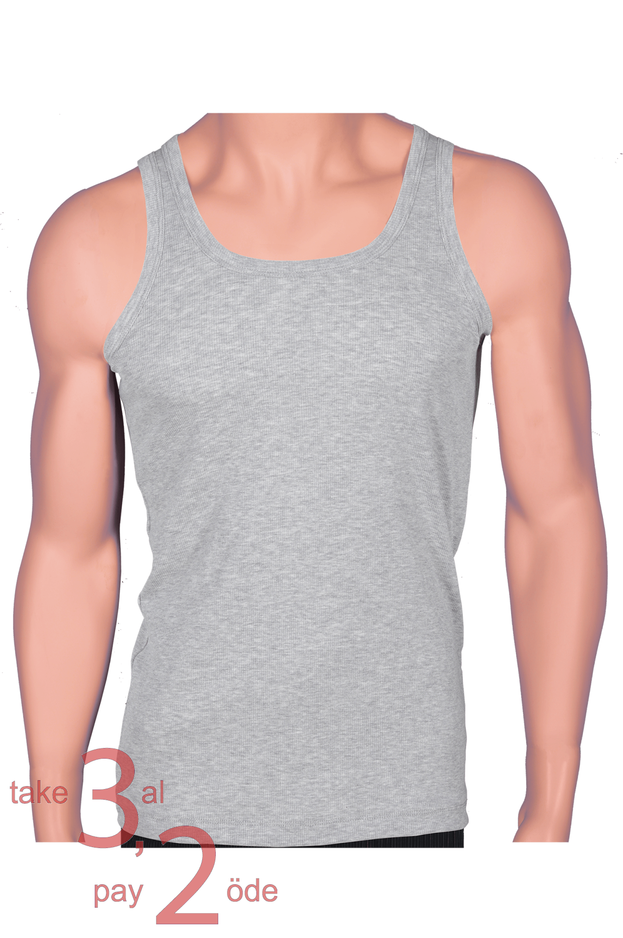 Unique Bosphorus Ribana Erkek Atlet Açık Gri