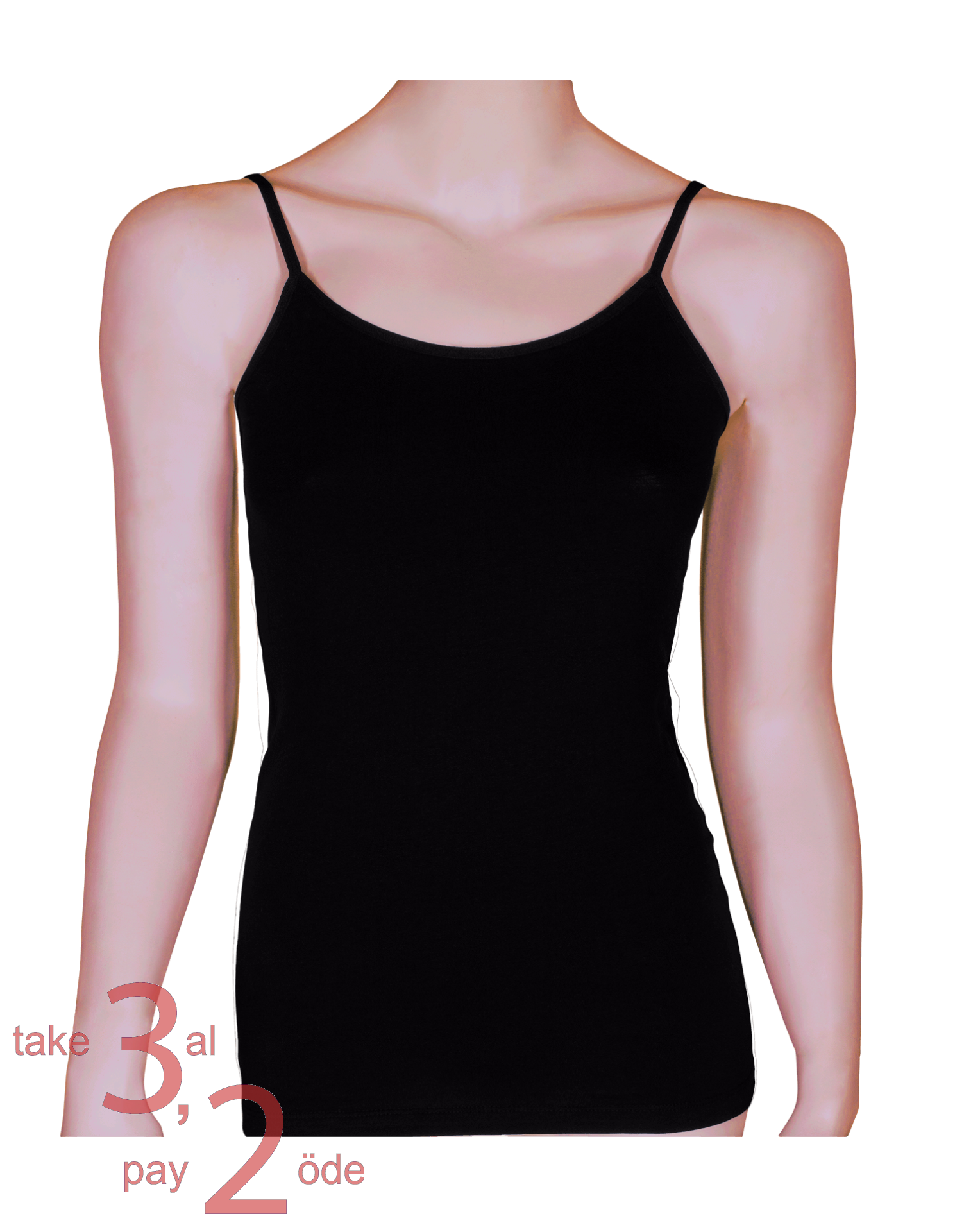 Unique Bosphorus İnce Askılı Kadın Atlet Siyah