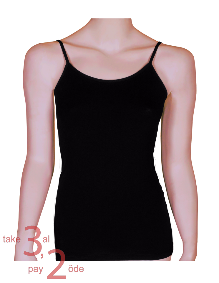 Unique Bosphorus İnce Askılı Kadın Atlet Siyah