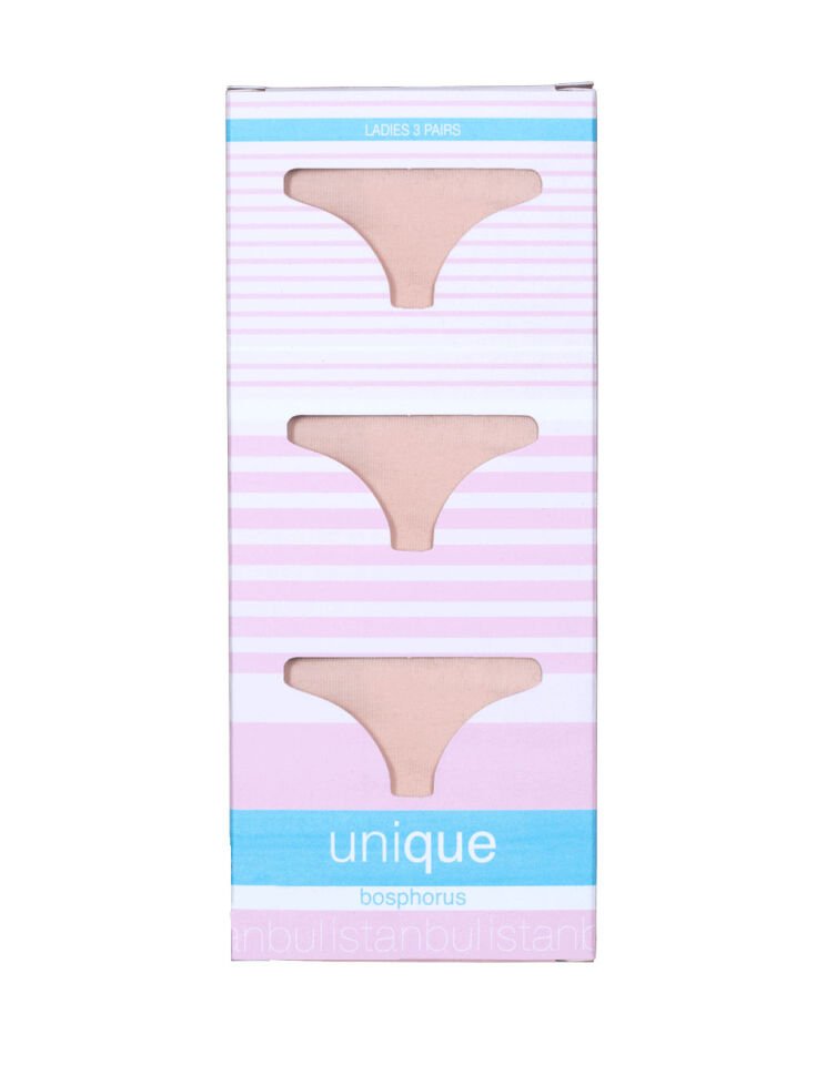 Unique Bosphorus Classic Kadın Slip 3'lü Paket Ten Rengi
