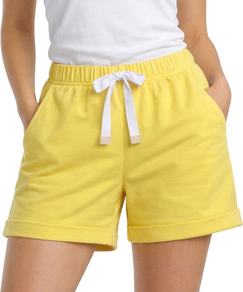 Kadın Ters Paça Şort Sarı Renk