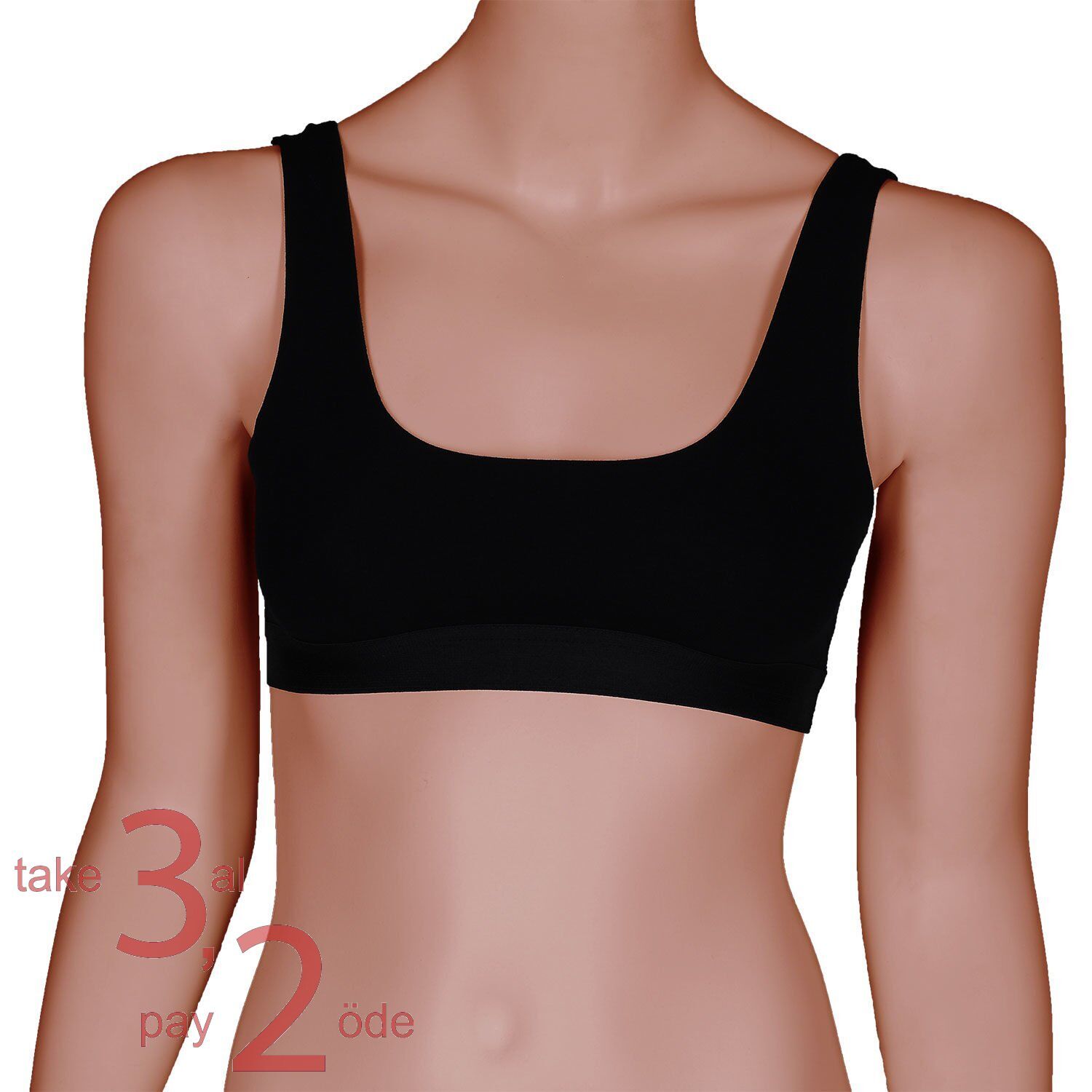 Unique Bosphorus U-Back Kadın Bralet Siyah