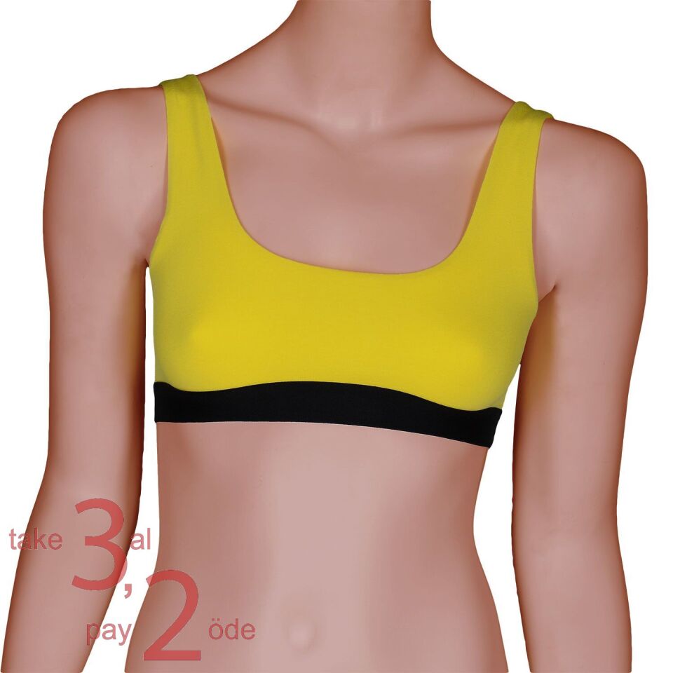 Unique Bosphorus U-Back Kadın Bralet Sarı