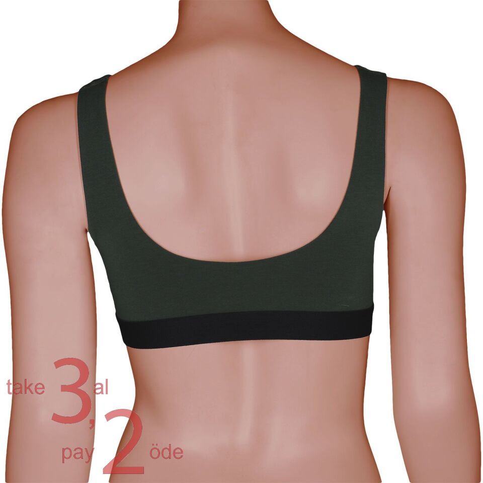 Unique Bosphorus U-Back Kadın Bralet Haki