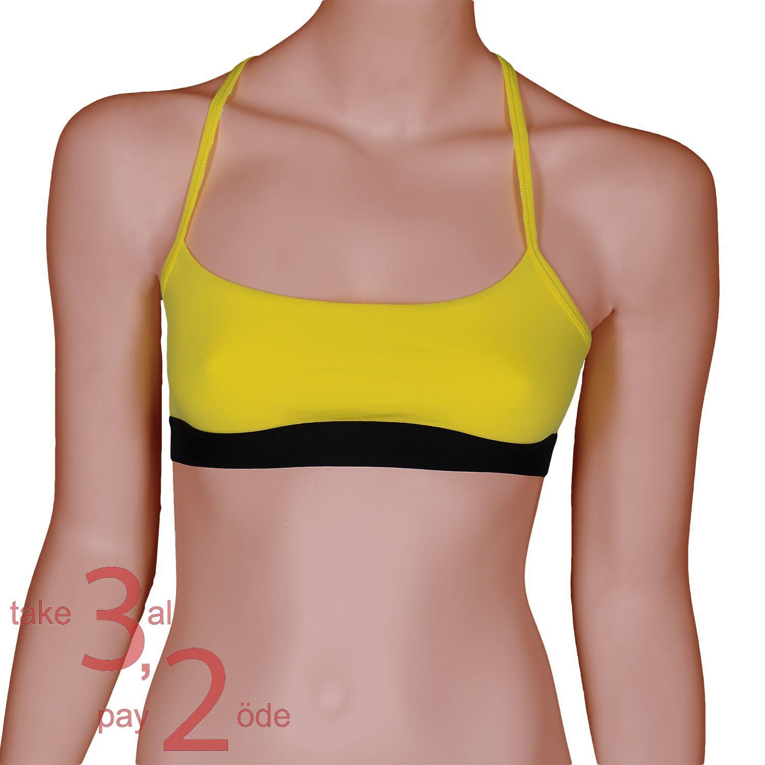 Unique Bosphorus T-Back Kadın Bralet Sarı