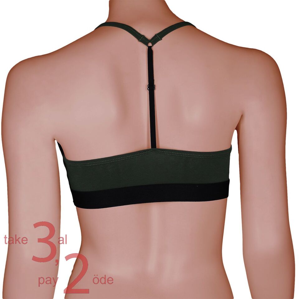 Unique Bosphorus T-Back Kadın Bralet Haki