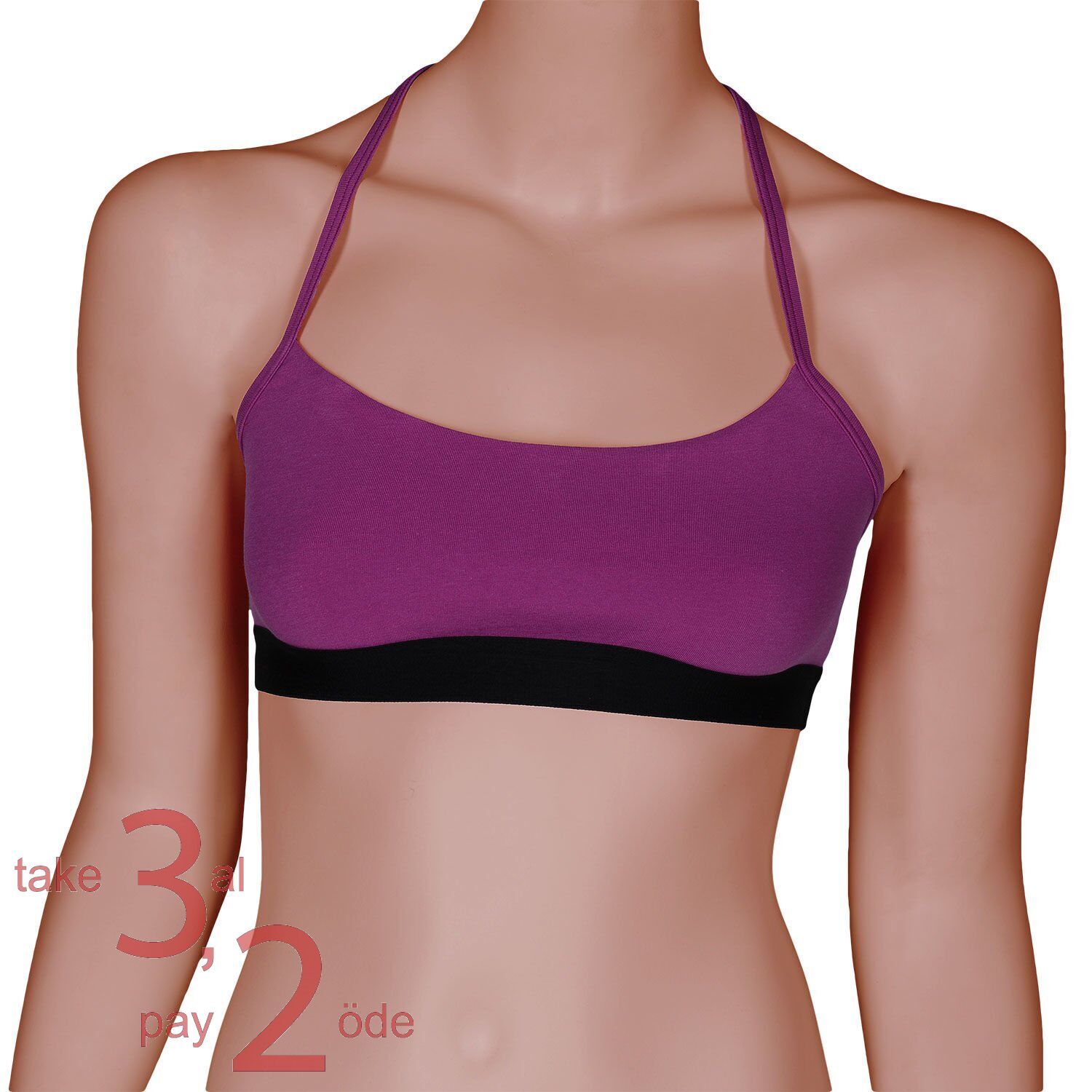 Unique Bosphorus T-Back Kadın Bralet Açık Mor