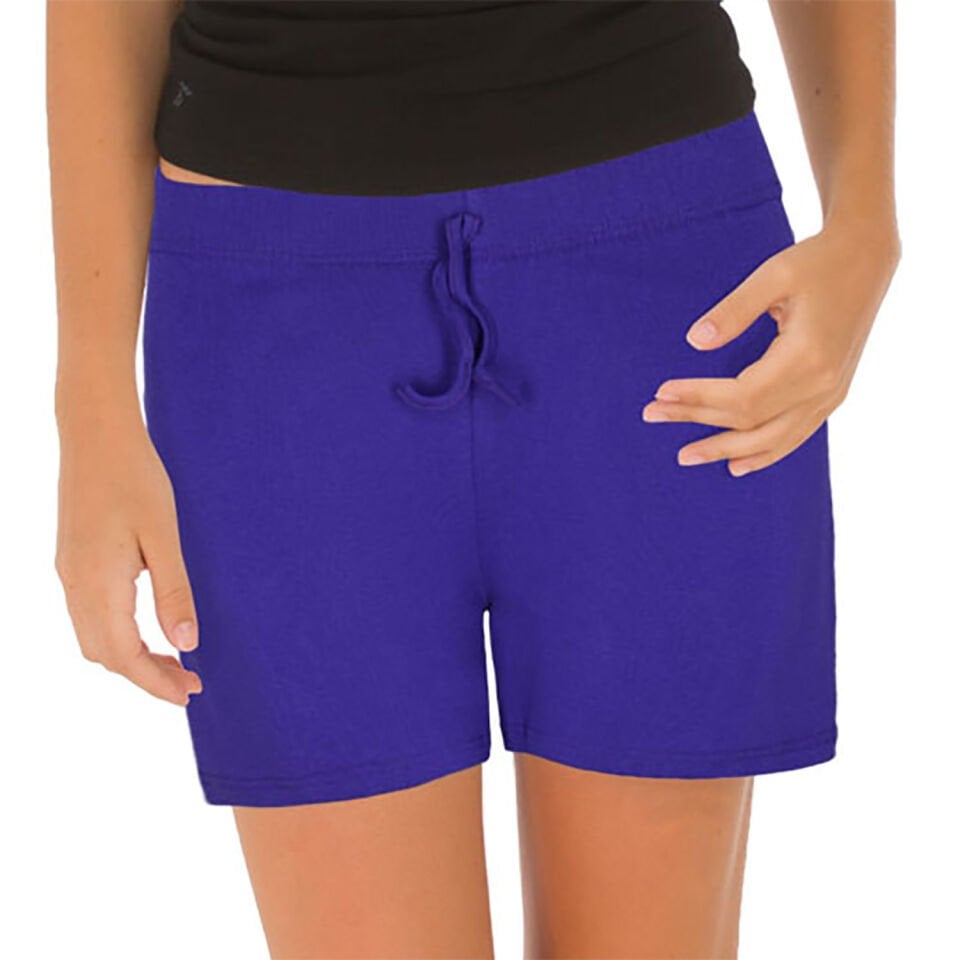 Unique Bosphorus %100 Pamuk Ribana Kadın Şort Mor