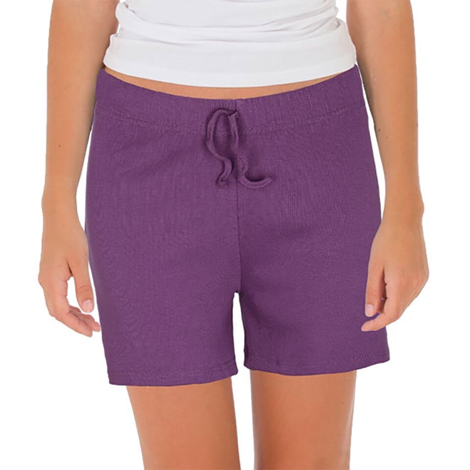 Unique Bosphorus %100 Pamuk Ribana Kadın Şort Mürdüm