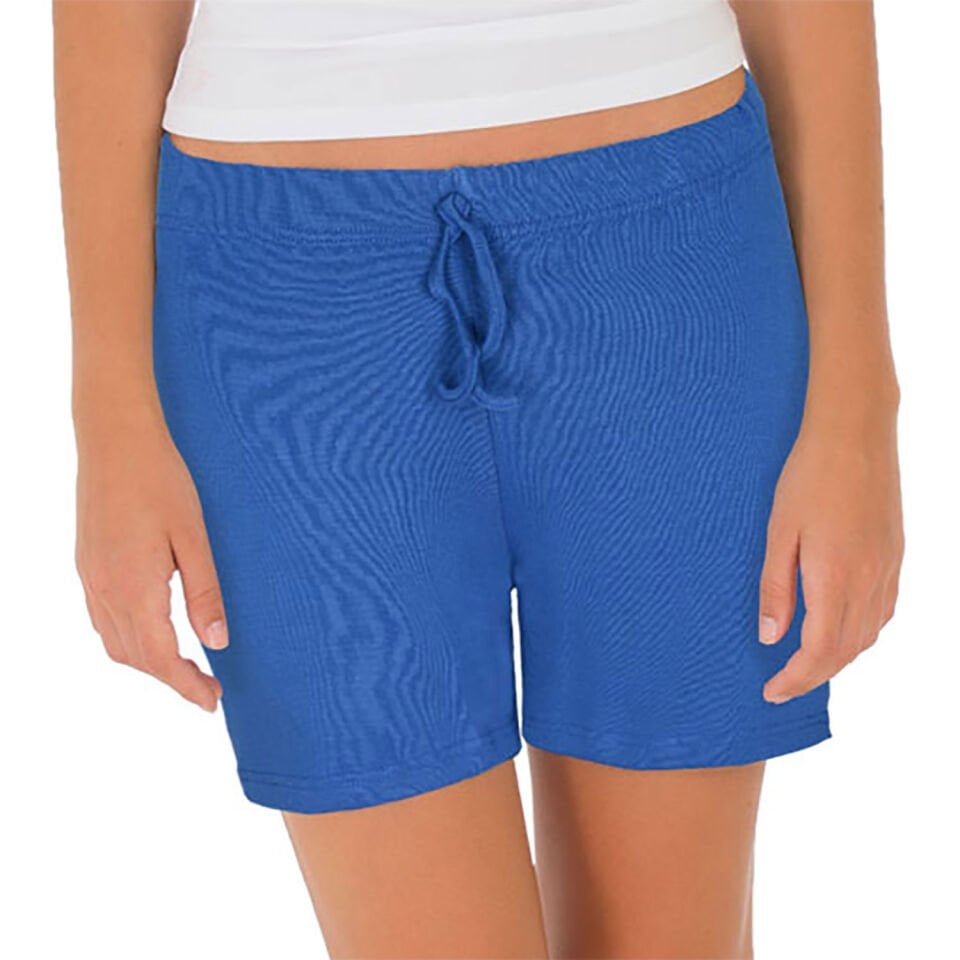 Unique Bosphorus %100 Pamuk Ribana Kadın Şort Petrol Mavisi