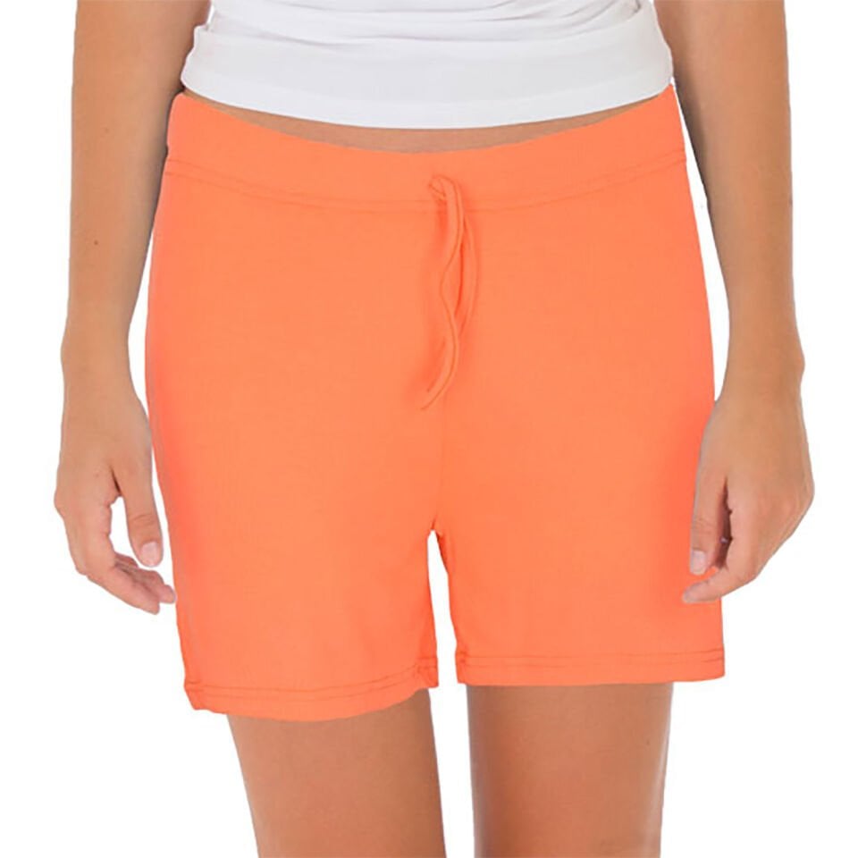 Unique Bosphorus %100 Pamuk Ribana Kadın Şort Açık Turuncu