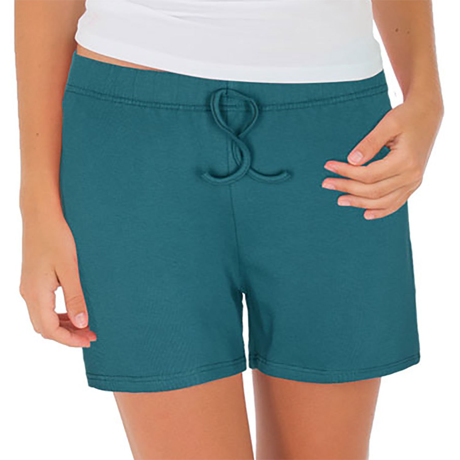 Unique Bosphorus %100 Pamuk Ribana Kadın Şort Koyu Yeşil