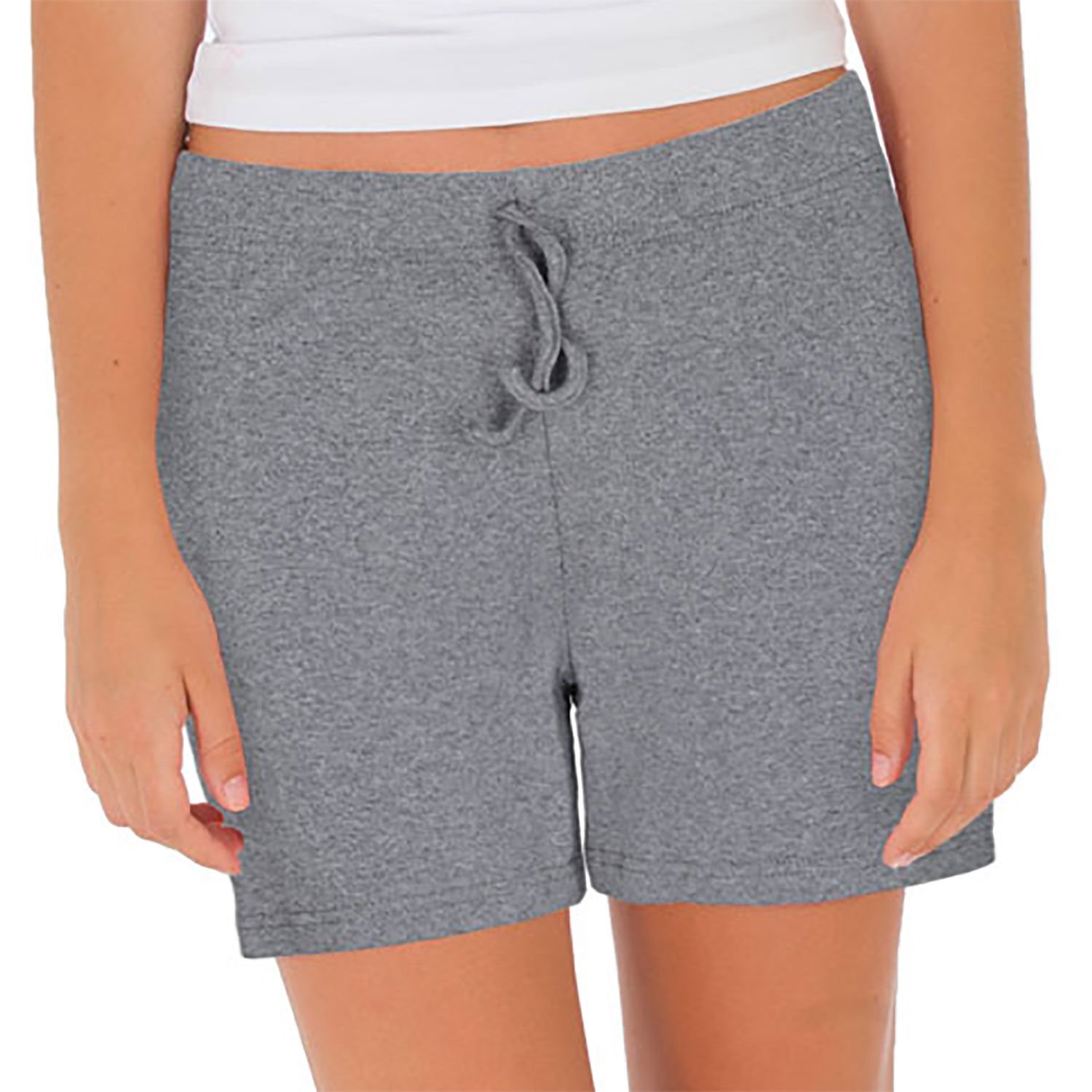 Unique Bosphorus %100 Pamuk Ribana Kadın Şort Açık Antrasit